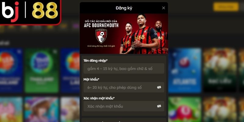 Điền thông tin đăng ký Bj888